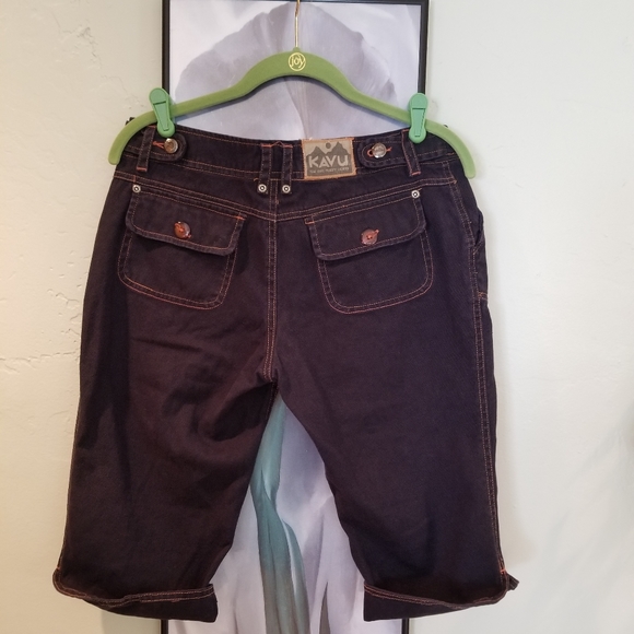 Kavu Capris Size 4 Dark Wash Hemp Cotton Crop - Picture 4 of 6